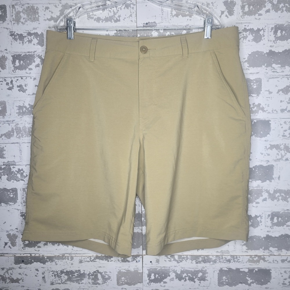 Columbia Shorts Mens 38 Khaki Tan Omni-Wick Advanced Nylon Stretch 10" Inseam